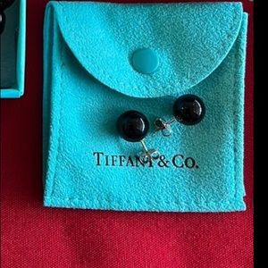 Tiffany and co black onyx earrings